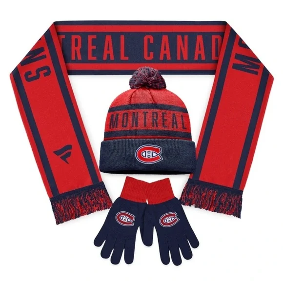 Brand new NHL Montreal Canadiens Scarf, Glove & Knit Combo Pack - unisex - Picture 1 of 8